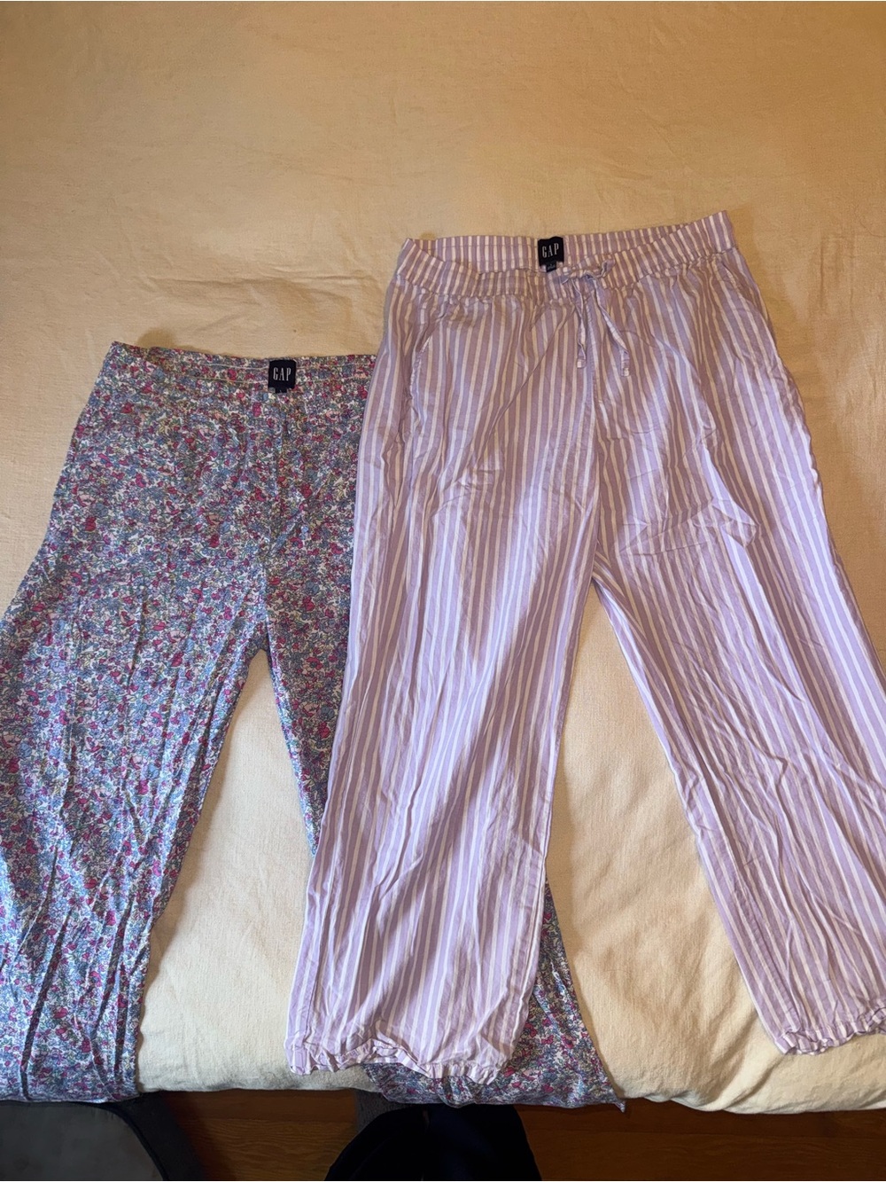 GAP Pink Striped and Floral Pajama Bottoms Set